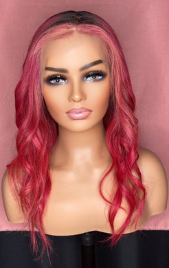 Isabella | Hot Pink Straight Custom Color Frontal Wig